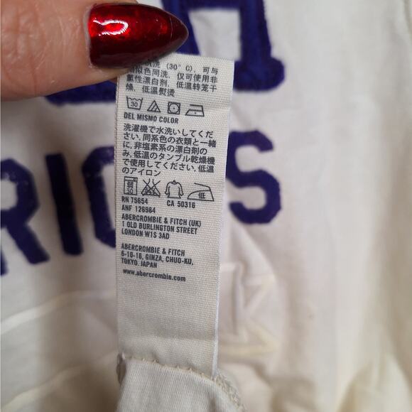 Abercrombie & Fitch Y2K Muscle T-shirt XL Warriors Embroidered College Varsity - Picture 6 of 8